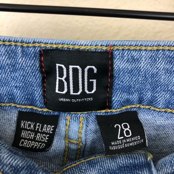 UO BDG Kick Flare Distress High Rise Cropped Jeans - Picture 7 of 7
